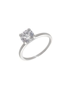 New Sterling Silver Cubic Zirconia Solitaire Ring