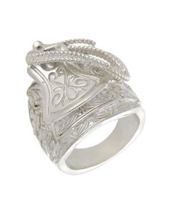 New Sterling Silver Heavy Saddle Ring