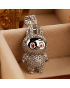 New Sterling Silver Cubic Zirconia Monster Pendant