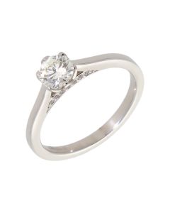 Pre-Owned Platinum 0.40 Carat GIA Diamond Solitaire Ring