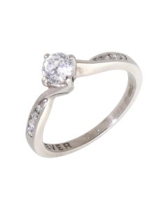 Pre-Owned Palladium 0.50ct Diamond Solitaire & Shoulders Ring