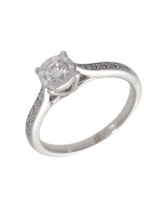 Pre-Owned 9ct White Gold 0.33ct Diamond Solitaire Ring