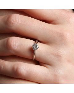 Pre-Owned 18ct White Gold 0.58 Carat Diamond Solitaire Ring