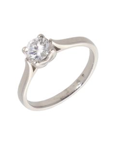 Pre-Owned 18ct White Gold 0.51 Carat Diamond Solitaire Ring