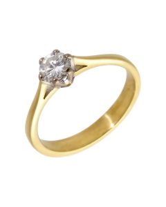 Pre-Owned 18ct Yellow Gold 0.50 Carat Diamond Solitaire Ring