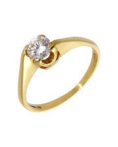 Pre-Owned 18ct Yellow Gold 0.37ct Diamond Solitaire Twist Ring
