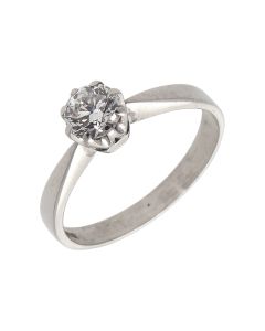 Pre-Owned 18ct White Gold 0.55 Carat Diamond Solitaire Ring