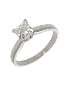 Pre-Owned Platinum 1.02ct Princess Cut Diamond Solitaire Ring