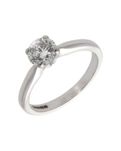 Pre-Owned 18ct White Gold 0.72ct Diamond Solitaire Ring