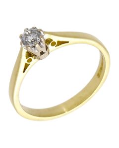 Pre-Owned 18ct Yellow Gold 0.19ct Diamond Solitaire Ring