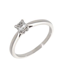 Pre-Owned 18ct Gold 0.45ct Princess Cut Diamond Solitaire Ring