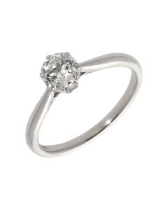 Pre-Owned 18ct White Gold 0.53 Carat Diamond Solitaire Ring