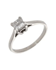 Pre-Owned 18ct Gold 0.51ct Princess Cut Diamond Solitaire Ring