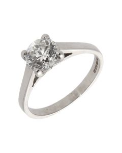 Pre-Owned 18ct White Gold 0.96ct Diamond Solitaire Ring