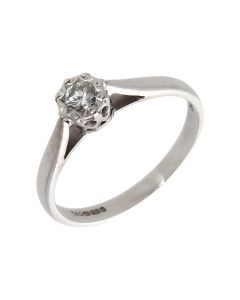Pre-Owned 18ct White Gold 0.17 Carat Diamond Solitaire Ring