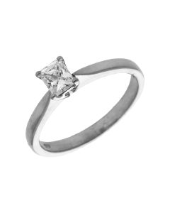Pre-Owned Platinum 0.50ct Radiant Cut Diamond Solitaire Ring