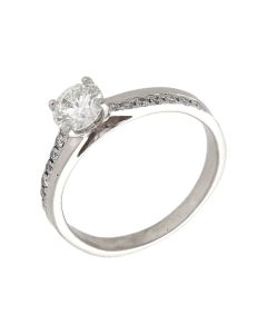 Pre-Owned 18ct White Gold 0.80ct Diamond Solitaire Ring