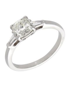 Pre-Owned 14ct White Gold Cushion Cut Diamond Solitaire Ring