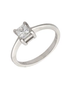 Pre-Owned Platinum 0.50ct Princess Cut Diamond Solitaire Ring