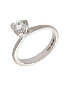 Pre-Owned Platinum 0.62ct Diamond Solitaire Twist Ring