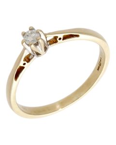 Pre-Owned 9ct Yellow Gold 0.10ct Diamond Solitaire Ring
