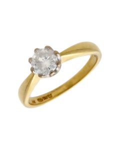 Pre-Owned 18ct Yellow Gold 0.76ct Diamond Solitaire Ring
