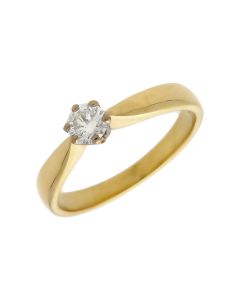 Pre-Owned 18ct Yellow Gold 0.27ct Diamond Solitaire Ring