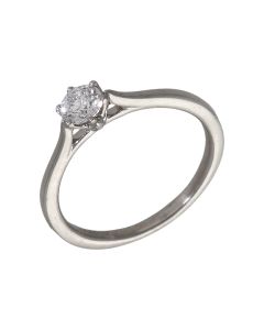 Pre-Owned 18ct White Gold 0.33ct Diamond Solitaire Ring