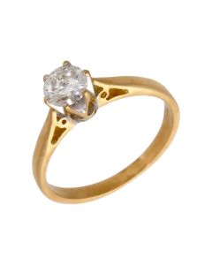 Pre-Owned 18ct Yellow Gold 0.50ct Diamond Solitaire Ring