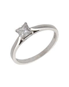 Pre-Owned Platinum 0.50ct Princess Cut Diamond Solitaire Ring