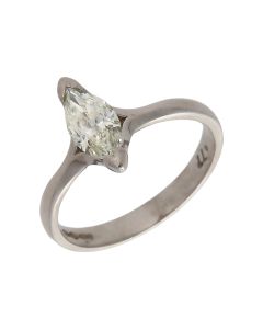 Pre-Owned Platinum 0.77ct Marquise Diamond Solitaire Ring