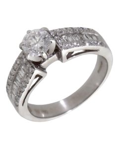 Pre-Owned 18ct Gold 1.00ct Mixed Cut Diamond Solitaire Band Ring
