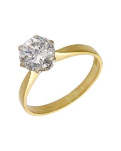 Pre-Owned 18ct Yellow Gold 1.31ct Diamond Solitaire Ring
