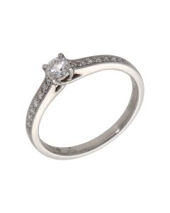 Pre-Owned Platinum 0.23ct Diamond Solitaire & Shoulders Ring