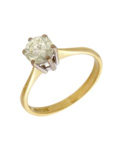 Pre-Owned 18ct Yellow Gold 0.90ct Diamond Solitaire Ring