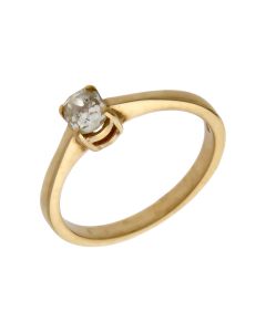 Pre-Owned 9ct Yellow Gold Old Cut Diamond Solitaire Ring