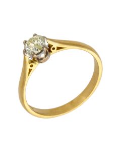 Pre-Owned 18ct Yellow Gold 0.54 Carat Diamond Solitaire Ring