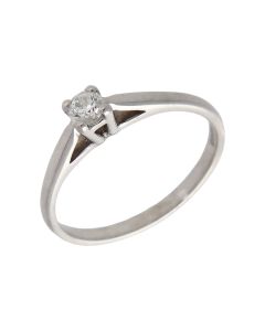 Pre-Owned 9ct White Gold 0.12ct Diamond Solitaire Ring