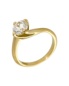 Pre-Owned 18ct Yellow Gold 0.98ct Diamond Solitaire Twist Ring