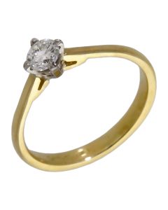 Pre-Owned 18ct Yellow Gold 0.25ct Diamond Solitaire Ring