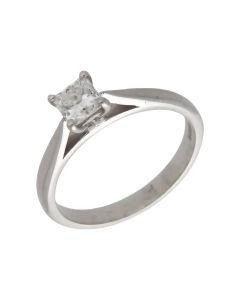 Pre-Owned 18ct Gold 0.55ct Princess Cut Diamond Solitaire Ring