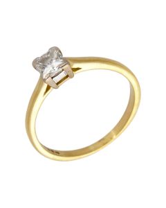 Pre-Owned 18ct Gold 0.65ct Princess Cut Diamond Solitaire Ring