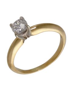 Pre-Owned 14ct Yellow Gold 0.40ct Diamond Solitaire Ring