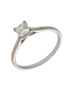 Pre-Owned 18ct Gold 0.50ct Princess Cut Diamond Solitaire Ring