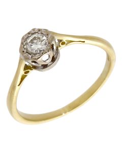 Pre-Owned 14ct Yellow Gold 0.16ct Diamond Solitaire Ring