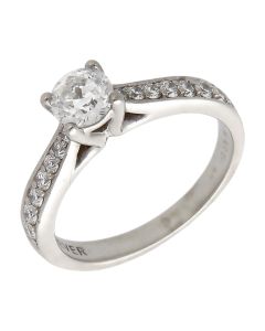 Pre-Owned Platinum 0.75ct Diamond Solitaire & Shoulders Ring