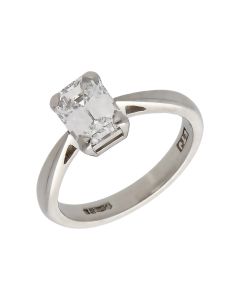 Pre-Owned Platinum 1.13ct Emerald Cut Diamond Solitaire Ring
