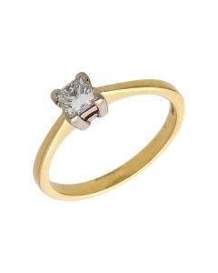 Pre-Owned 18ct Gold 0.40ct Princess Cut Diamond Solitaire Ring
