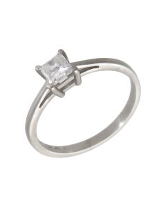 Pre-Owned Platinum 0.33ct Princess Cut Diamond Solitaire Ring
