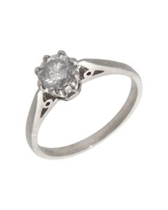 Pre-Owned 18ct White Gold 0.50ct Diamond Solitaire Ring